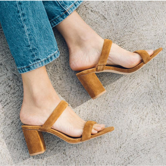 Soludos Brown Suede Mule Sandal SIZE 6 Ines Chunky Heel Kitten Comfort $140 NEW - Picture 2 of 14